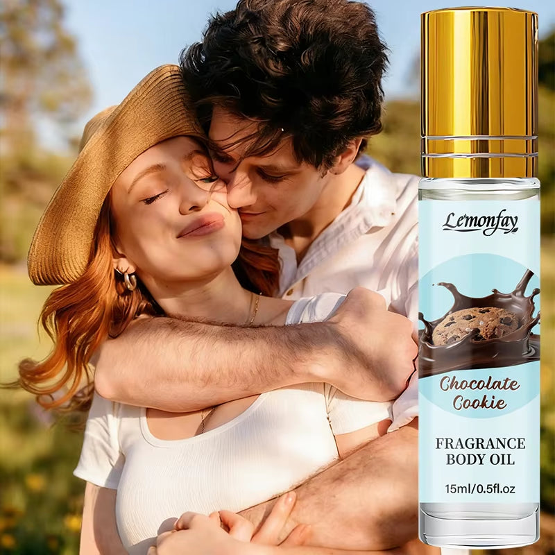 Lemonfay Chocolate Cookie Roll-On Body Oil | Sweet Gourmand Scent Long Lasting Perfume Oil for Women Men 15Ml
