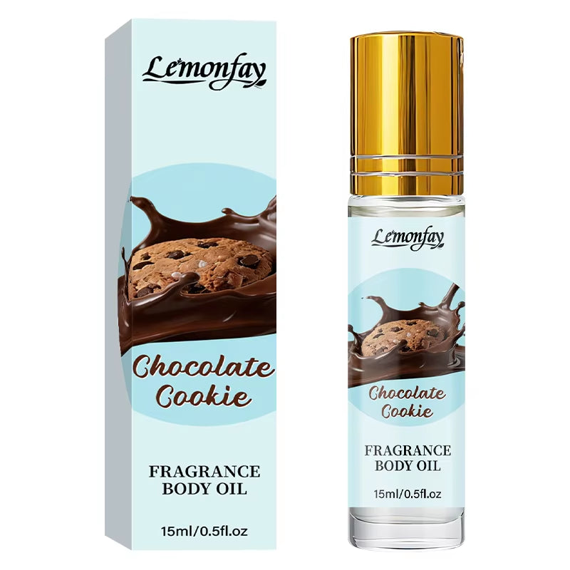 Lemonfay Chocolate Cookie Roll-On Body Oil | Sweet Gourmand Scent Long Lasting Perfume Oil for Women Men 15Ml