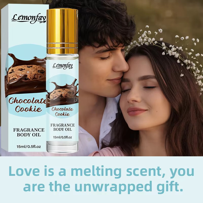 Lemonfay Chocolate Cookie Roll-On Body Oil | Sweet Gourmand Scent Long Lasting Perfume Oil for Women Men 15Ml
