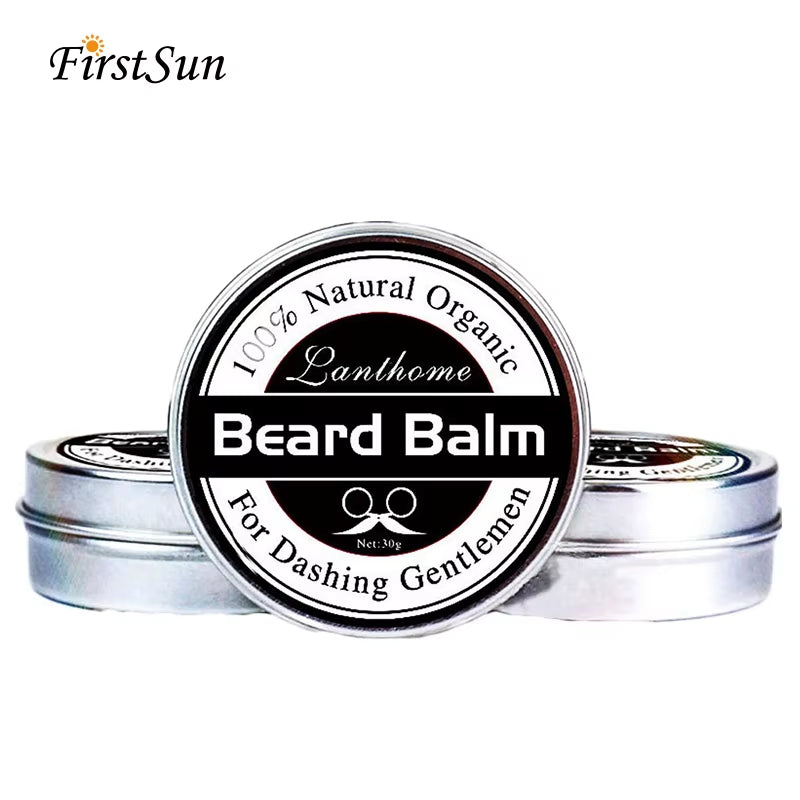 Natural Beard Balm Wax Beard Growth Oil for Men Moisturizing Smoothing Beard Styling Professional Care Cream Skin Care