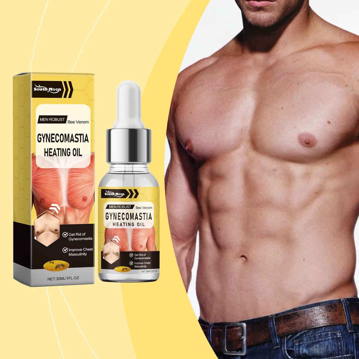 Abdominal Muscle Essential Oil Men Breast Firm Shrink Chest Body Shaping Remove Fat Enhance Metabolism Gynecomastia Tighten Oil