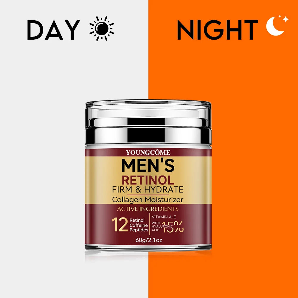 Men'S Retinol Firming Face Cream Skincare Moisturizing Collagen Brightening Smooth Wrinkles Facial Face Men Skin Care Treatment