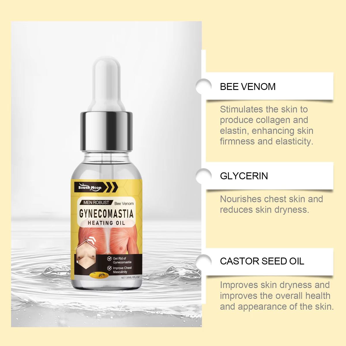 Abdominal Muscle Essential Oil Men Breast Firm Shrink Chest Body Shaping Remove Fat Enhance Metabolism Gynecomastia Tighten Oil